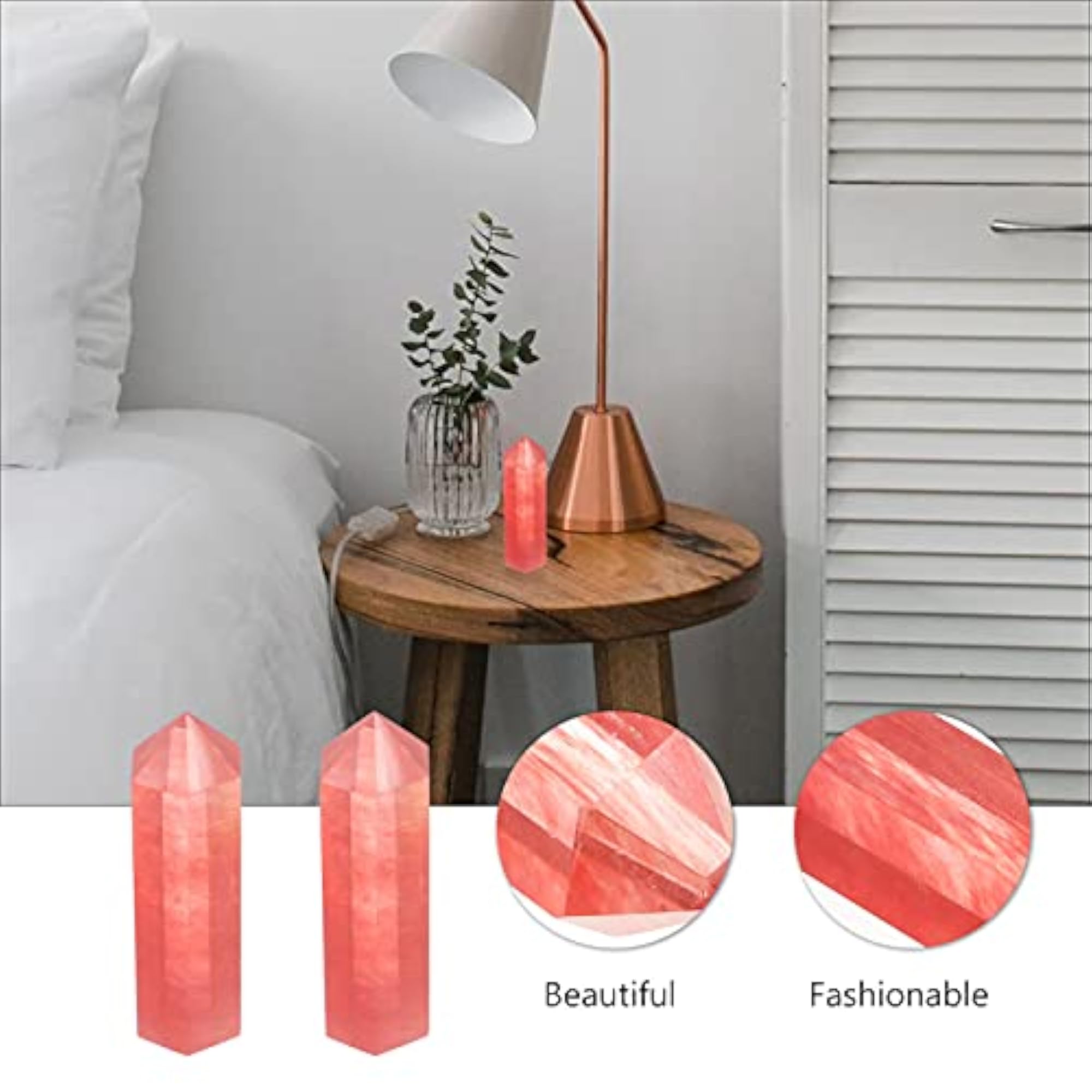 UniMarket Natural Healing Chakra Crystal Column with Hexagonal Wands
